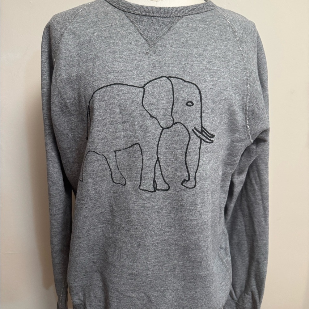 J. Crew Gray Elephant Design Sweater